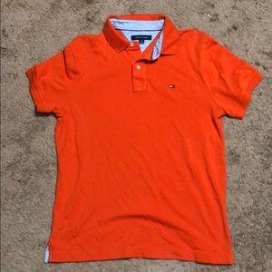 Orange Tommy Hilfiger polo shirt
